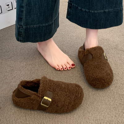 厚底内增高毛毛鞋女外穿2025秋冬季新款雪地靴加绒豆豆鞋保暖棉鞋