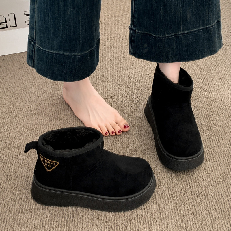 厚底加绒加厚桑坡雪地靴女2025冬季新款防水防滑雪地棉保暖棉鞋子