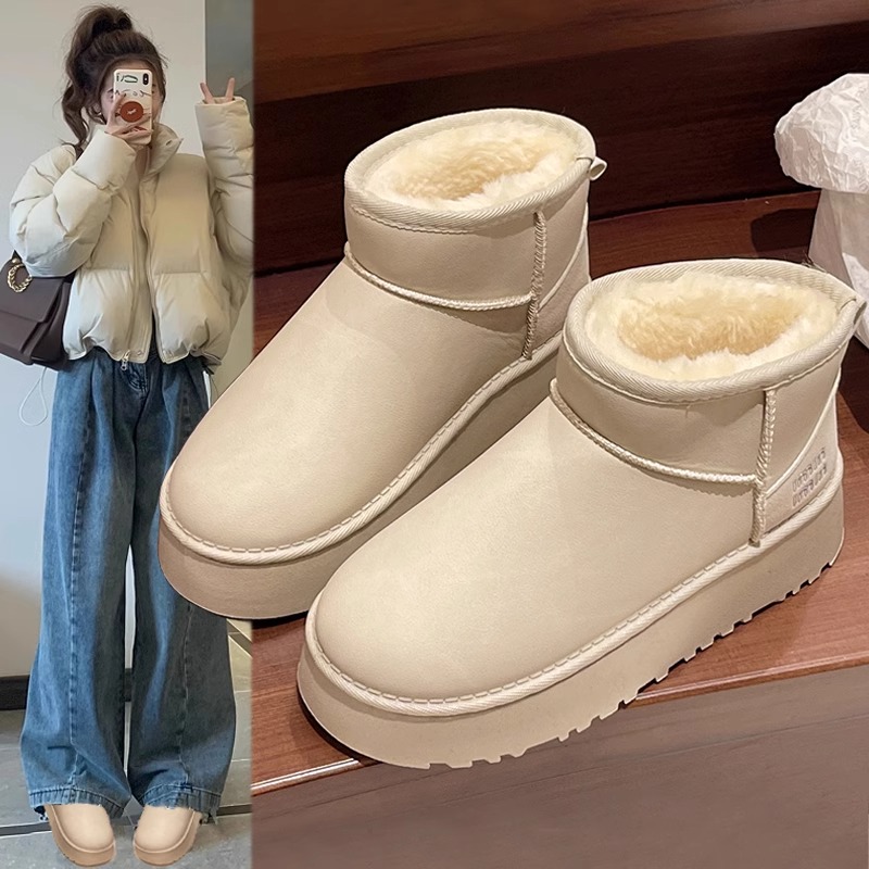 婉亦雅冬季加绒加厚雪地靴