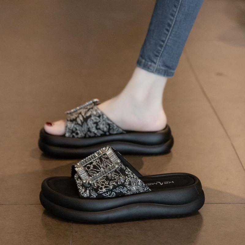 凉拖鞋女夏季外穿时尚配裙子2025新款厚底沙滩凉鞋国风超火一字拖,女鞋,一字拖,淘宝优惠券,粉丝福利购,淘宝优惠卷