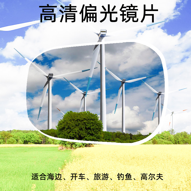 定制偏光灰茶绿色镜片钓鱼开车近视太阳镜片