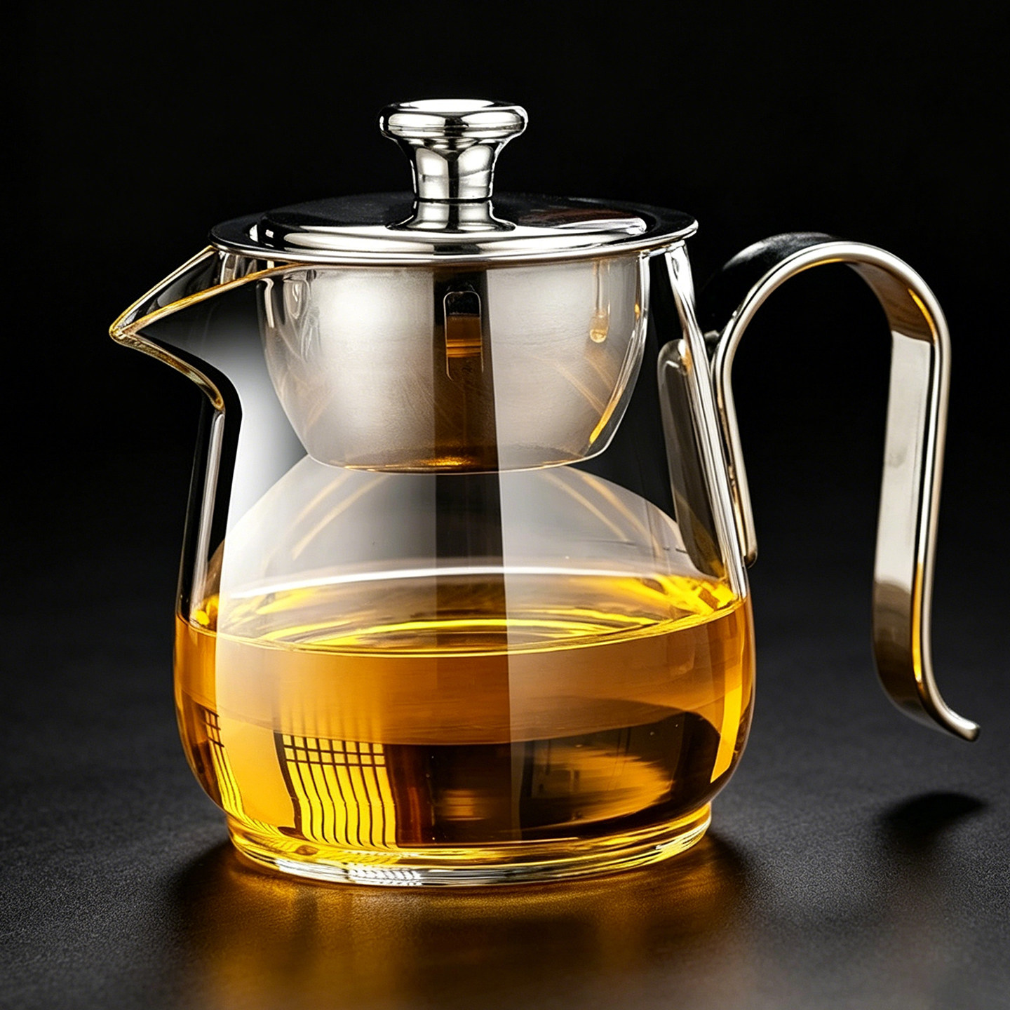 新款玻璃高端公道杯茶滤网一体图片