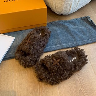 日本GP爆款羊羔毛毛拖鞋女外穿秋冬款2025新款厚底增高一字棉拖鞋