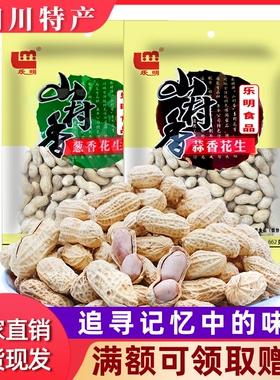 乐明花生662g/袋四川德阳特产咸干葱香蒜香带壳花生烘烤咸味花生