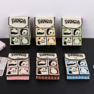 成都熊猫针织小包可爱斜跨单肩包伴手礼时尚 百搭手机包出门便携