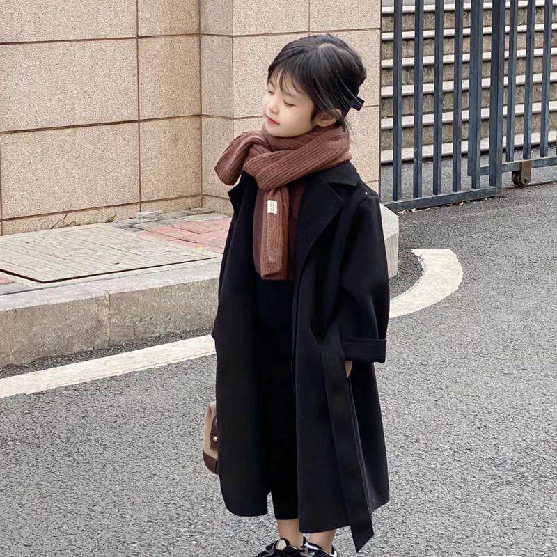 女童毛呢外套中长款呢子非双面羊绒大衣2026年秋冬款新款新年大衣