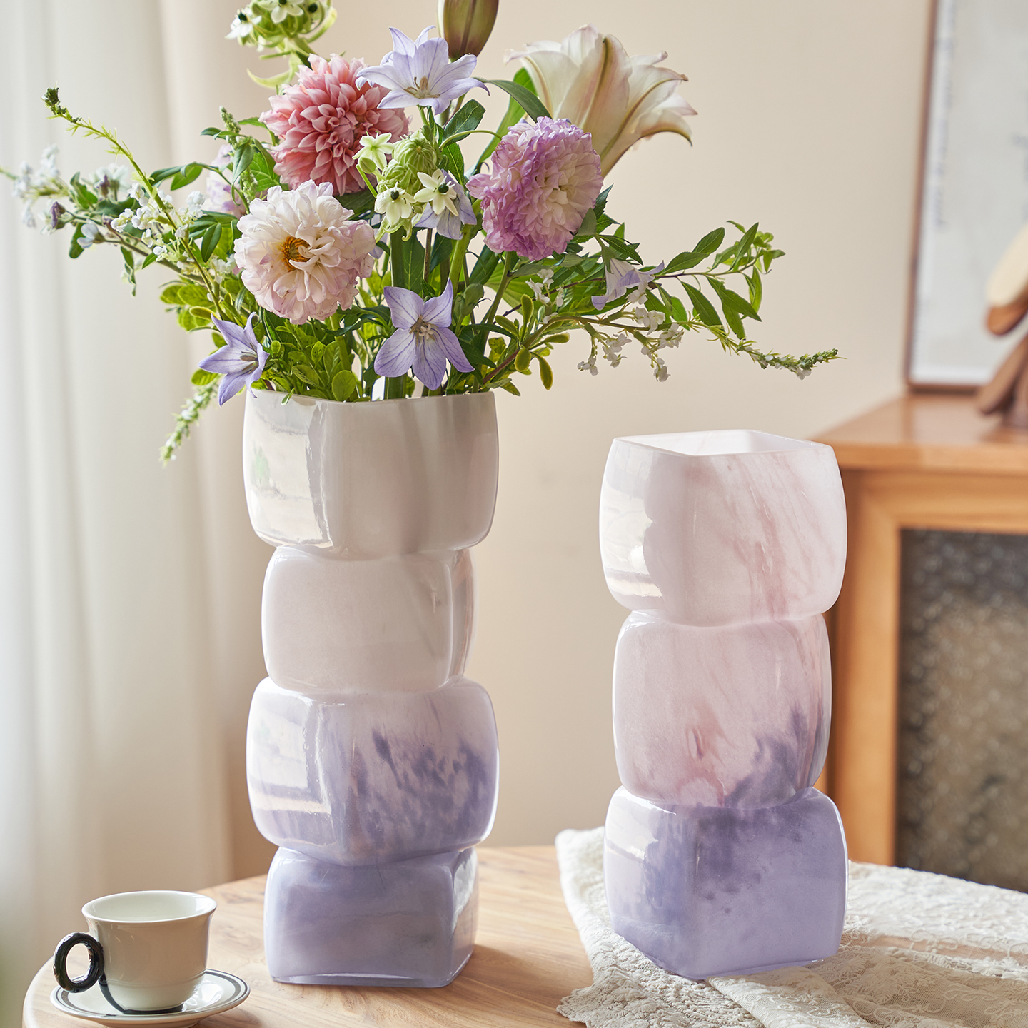 中古风花瓶高级感水养鲜花