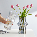 北欧ins风灯笼创意玻璃花瓶摆件透明轻奢水养鲜花植物客厅插花瓶