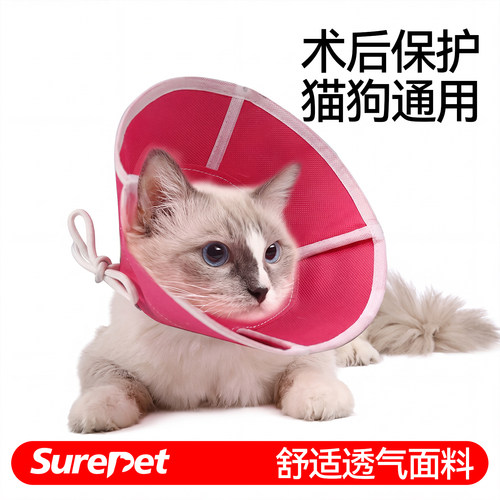宠物猫咪项圈软布公母猫咪医绝育防舔咬无纺布伊丽莎白圈耻辱头套 - 封面