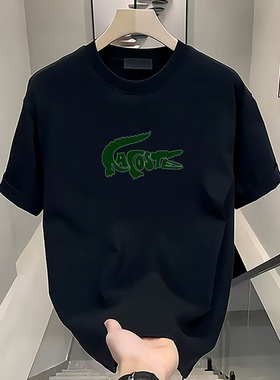 清仓捡漏~外贸尾货余货100%纯棉短袖T恤男士夏季宽松百搭潮牌印花