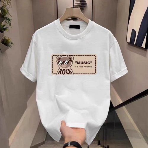 清仓捡漏~外贸尾货余货100%纯棉男士宽松印花短袖T恤圆领潮流夏季