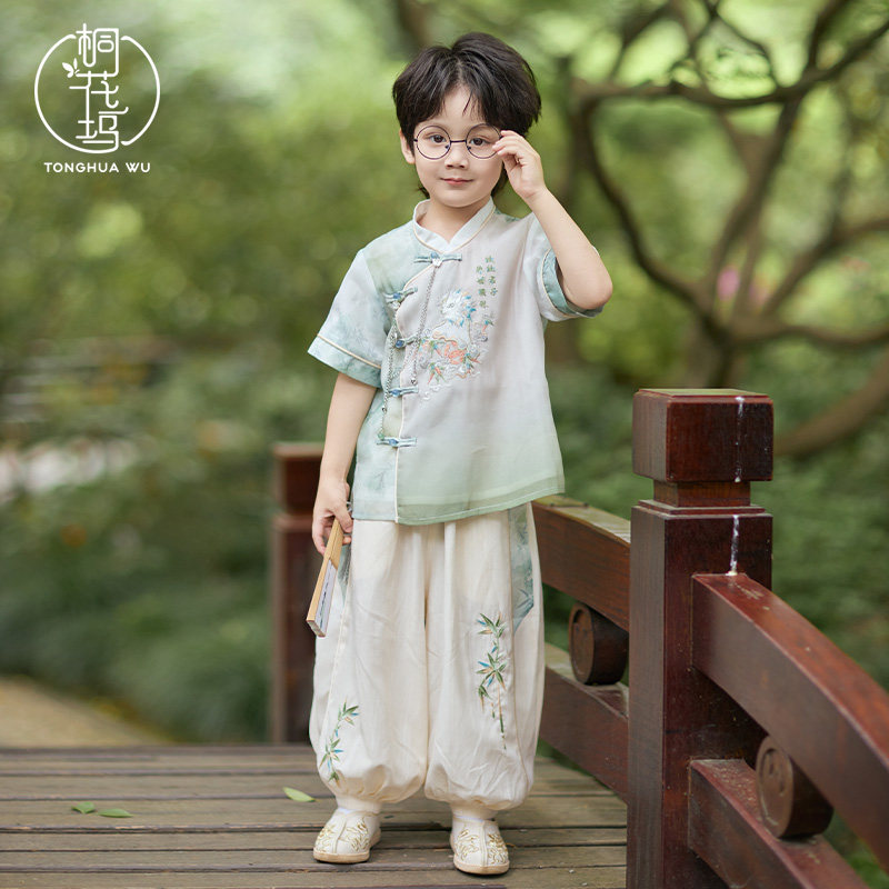 桐花坞国风新中式夏季2026新款儿童国风套装男孩夏装新中式童装