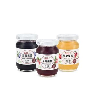 丘比果酱苹果草莓蓝莓白桃面包酱蛋糕圣代冰激凌果酱面包涂抹饮品