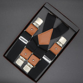 背带夹胖人松紧吊裤 男士 夹吊带成人背带伴郎西裤 背带X型男式 带 裤