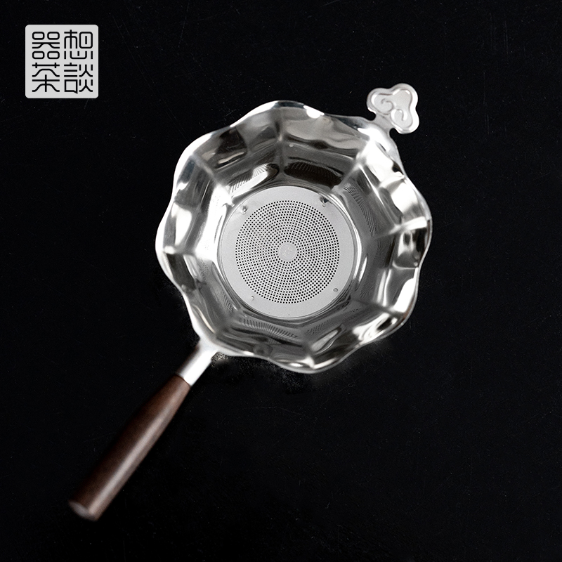 器想茶谈茶漏茶滤不锈钢茶叶细密过滤网茶隔滤茶泡茶竹制茶具配件