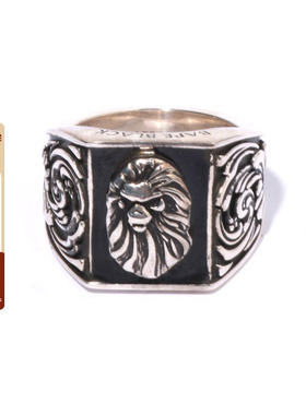 BAPE BLACK配饰25年春夏925银浮雕猿人徽标戒指182322O