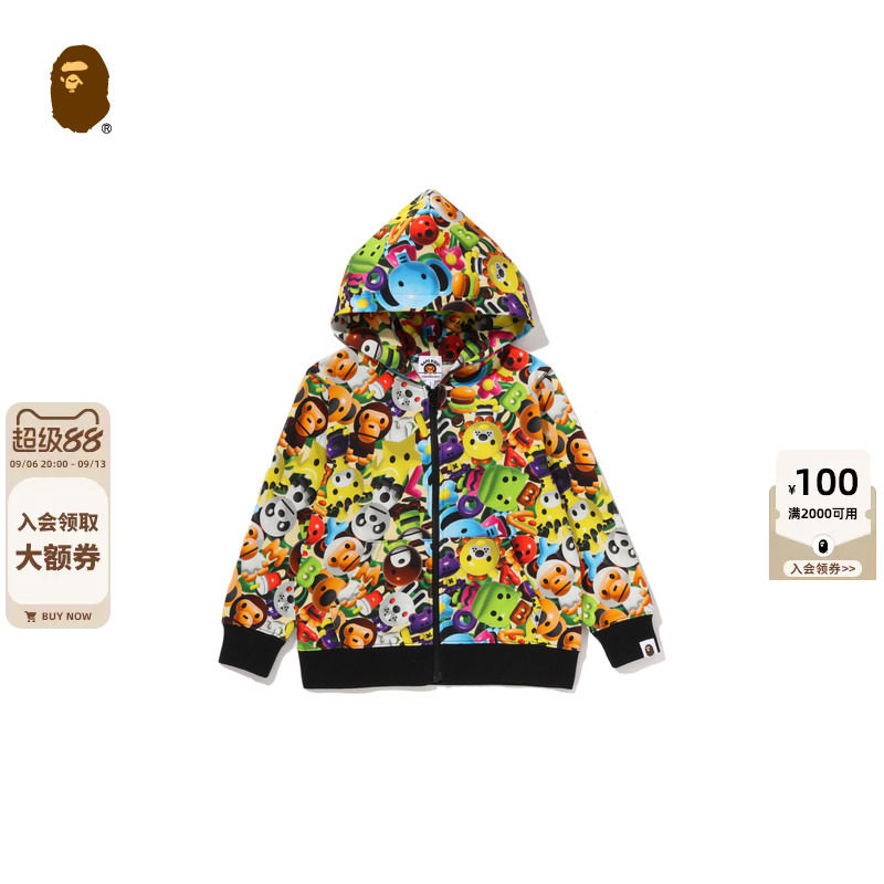 BAPEBABYMILO动物卫衣开衫外套图片