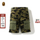 BAPE男装 春夏字母魔术贴迷彩图案贴袋休闲短裤 153013G