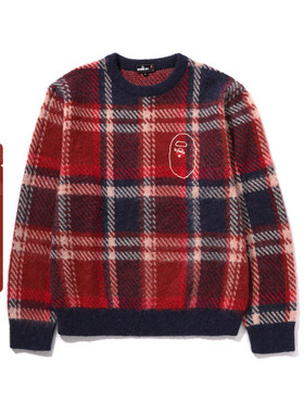 MR.BATHING APE男装24年秋冬猿人胡子刺绣圆领毛衣120302N