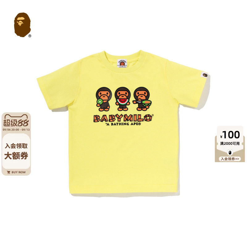 BAPEBABYMILO卡通小猴印花T恤图片