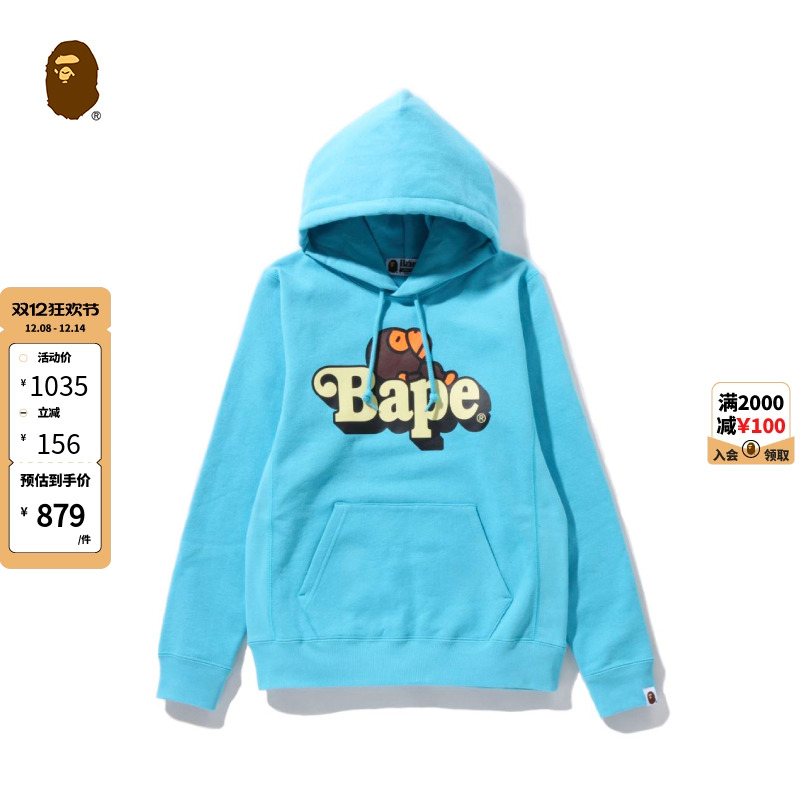 BAPE卡通印花连帽卫衣