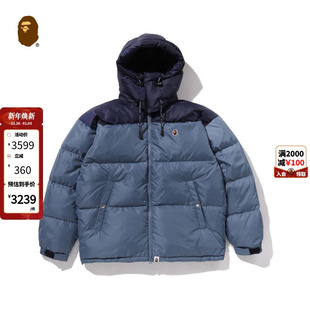 BAPE男装 25年秋冬猿人刺绣标徽章可拆卸连帽羽绒服004441P