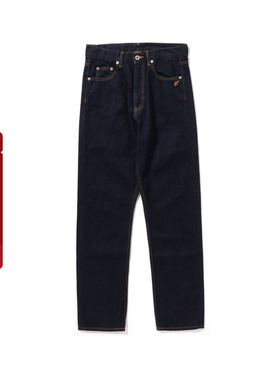 BAPE女装秋冬猿人字母标签星标刺绣原色牛仔长裤250002L