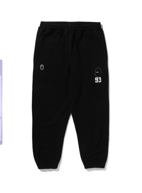 MR.BATHING APE男装秋冬猿人胡子刺绣标束脚运动卫裤305521P