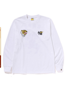 BAPE男装春夏纪念版龙图案印花长袖T恤111004M