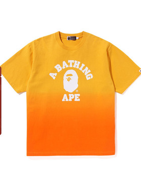 BAPE男装春夏猿人字母印花渐变图案短袖T恤109003K