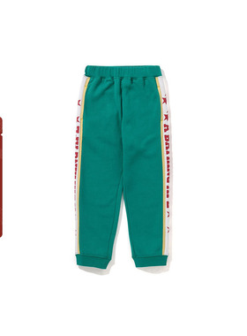 BAPE童装秋冬字母串标印花撞色拼接运动长裤352001J