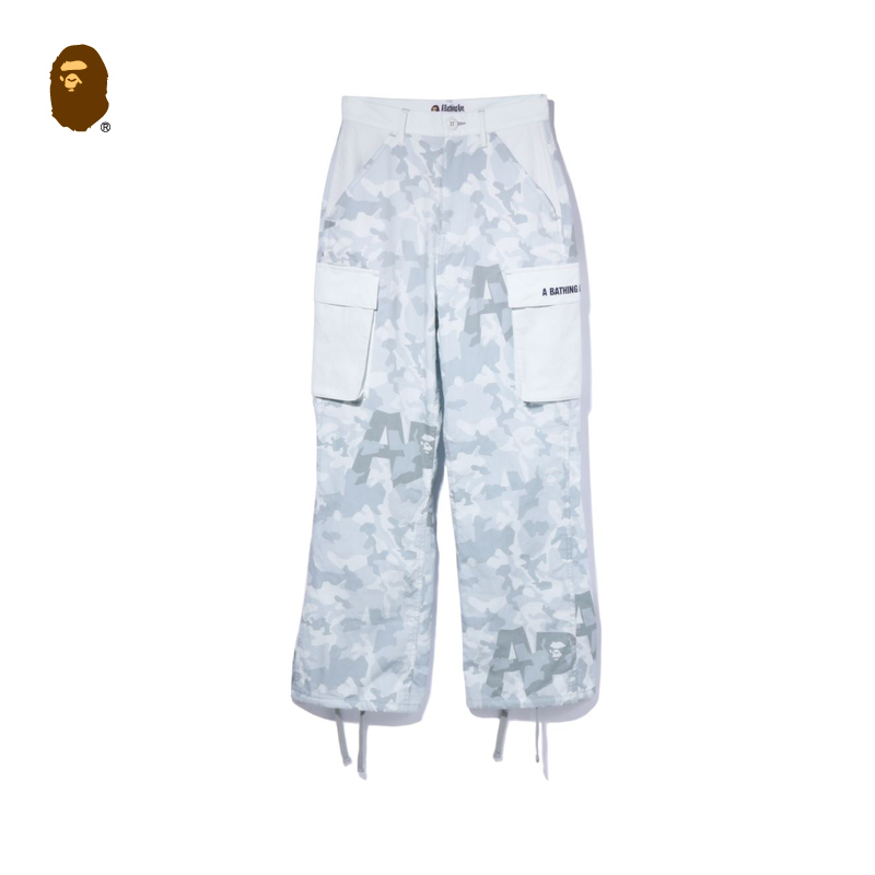 BAPE女装春夏沙漠迷彩图案贴袋伞裤工装长裤252005I
