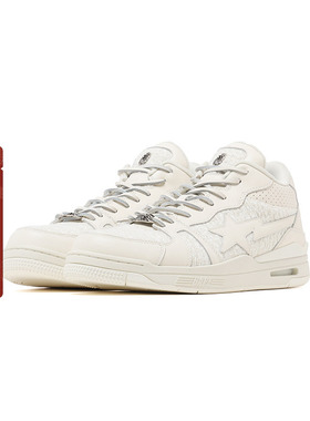 BAPE BLACK CLUTCH STA男鞋25年春夏花呢纹理拼接休闲鞋191011M