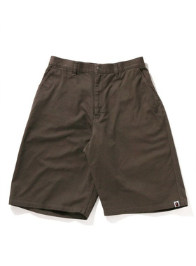 BAPE男装春夏同色系猿人刺绣纯色休闲短裤153002K