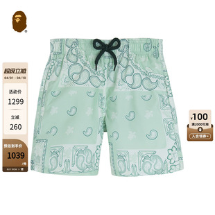 25年春夏佩斯利腰果花图腾泳裤 2B84MI BLACK联名童装 BAPE