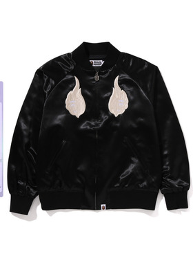 BAPE男装25年秋冬猿人骨骼火元素刺绣拉链横须贺夹克322401P