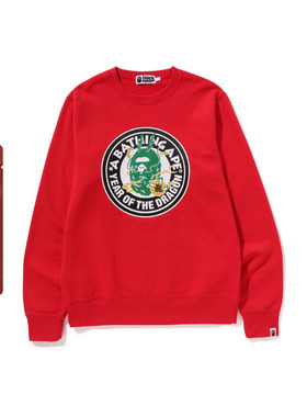 BAPE男装春夏龙年圆章印花图案圆领卫衣X13004M