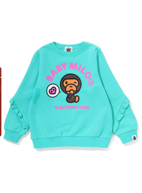 BAPE童装秋冬卡通BABY MILO气泡对话框爱心花边圆领卫衣313006J