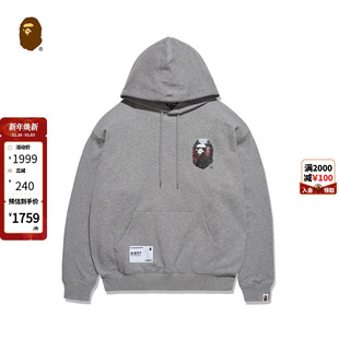 BAPE男装 秋冬猿游天下乐山大佛摩崖造像猿人圆领卫衣14008XL