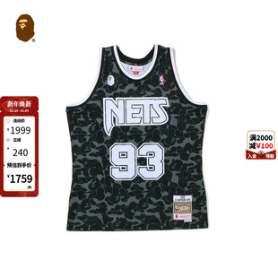 NBA新泽西篮网队迷彩球衣篮球背心108904I M&N联名男女装 BAPE