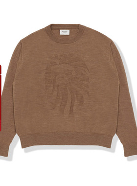 BAPE BLACK男装25年春夏猿人提花纯色羊毛针织毛衣T9302MI