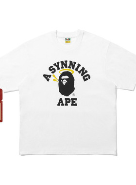 BAPE三方联名男装25年秋冬CENTRAL CEE猿人字母短袖T恤933101P