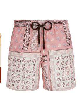 BAPE BLACK联名男装25年春夏佩斯利腰果花图腾泳裤2B81MI