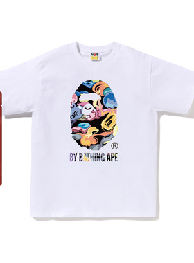 BAPE男装25年秋冬Art Camo艺术迷彩猿人短袖T恤036101P