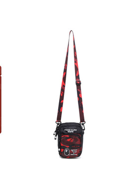 BAPE X FAZE CLAN联名配饰满印迷彩猿人刺绣小包斜挎包190902J