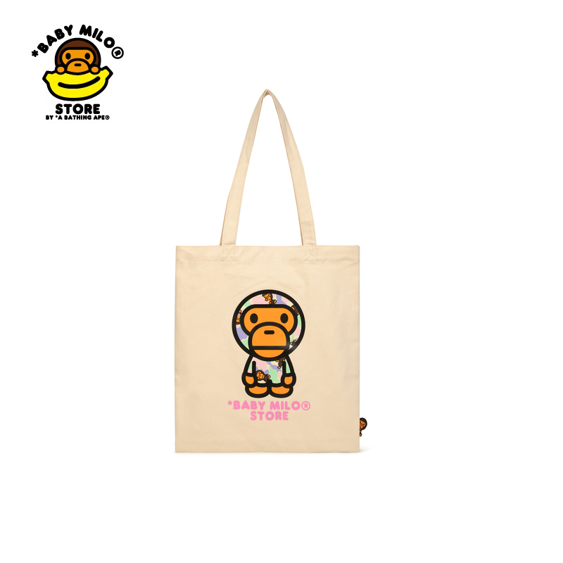 小猴印花托特包单肩包BAPE