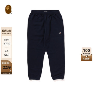 24年秋冬猿人胡子刺绣字母运动卫裤 152301N APE男装 MR.BATHING