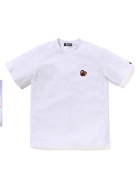 BAPE童装26年春夏卡通小猴BABY MILO猿人刺绣标短袖T恤X01106Q