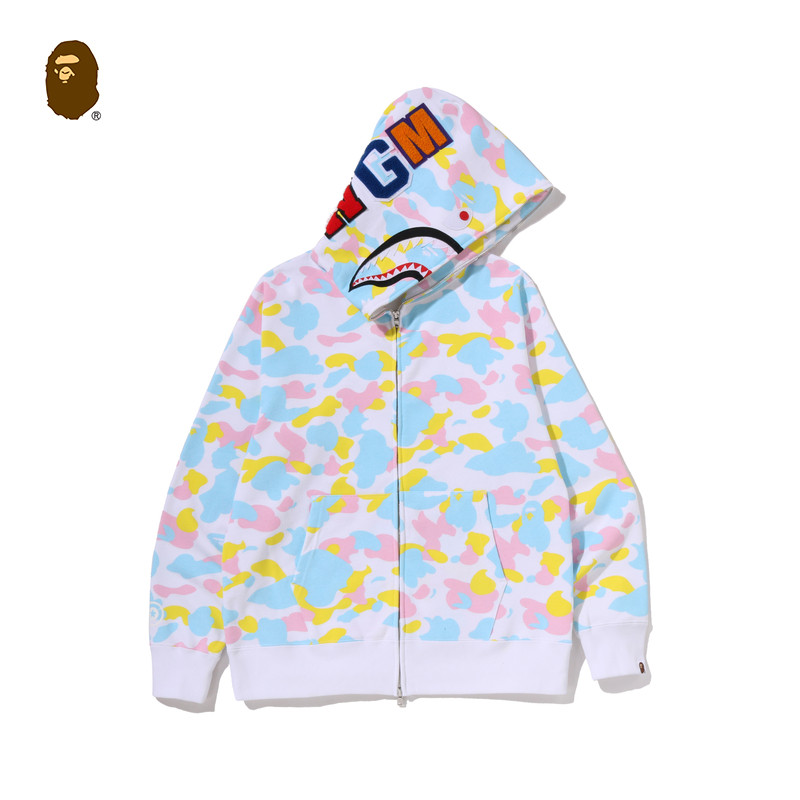 BAPE糖果鲨鱼连帽卫衣开衫外套