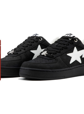 BAPE STA男女鞋25年春夏纯色迷彩拼接亮面星标休闲鞋191310O